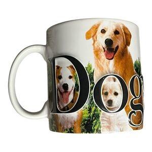 Americaware 2007 Dogs Rule graphic oversized ceramic mug white with 5 dog breeds